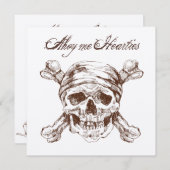 Pirate Skull & Ship Birthday Party Invitation (Devant / Derrière)