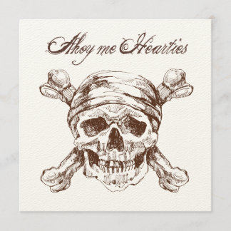 Pirate Skull & Ship Birthday Party Invitation