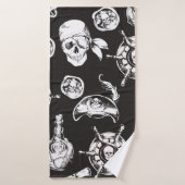 Pirate Skull Ship Wheel (Serviette de bain)