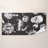 Pirate Skull Ship Wheel Badhanddoek (Badhanddoek)