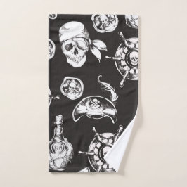 Pirate Skull Ship Wheel Handdoek