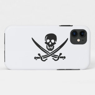 Pirate skull-silhouet - Kies achtergrondkleur iPhone 11 Hoesje