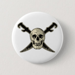 Pirate (Skull) - standaard, 2¼ inch ronde Button 