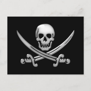 Pirate Skull & Sword Crossbones (TLAPD) Briefkaart