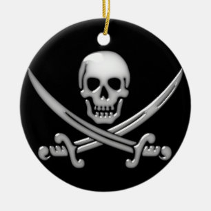 Pirate Skull & Sword Crossbones (TLAPD) Keramisch Ornament
