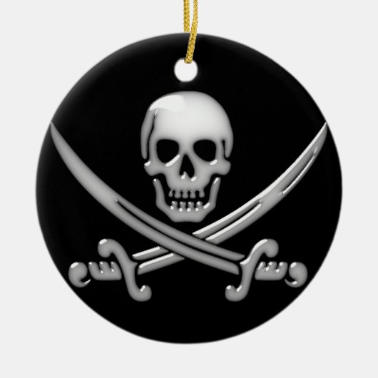 Pirate Skull & Sword Crossbones (TLAPD) Keramisch Ornament (Voorkant)