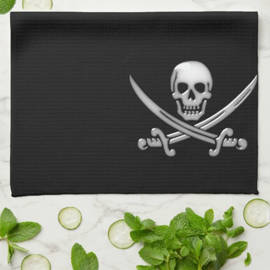 Pirate Skull & Sword Crossbones (TLAPD) Theedoek (Gevouwen)