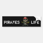 Pirate SKULL SWORD Legend Black Bumper Sticker (Devant)