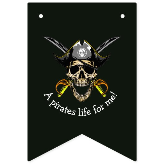 Pirate Skull Treasure Bunting Flags Vlaggetjes (Tweede vlag)