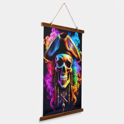Pirate Skull Wall Tapestry Hangend Wandkleed (Gebogen)