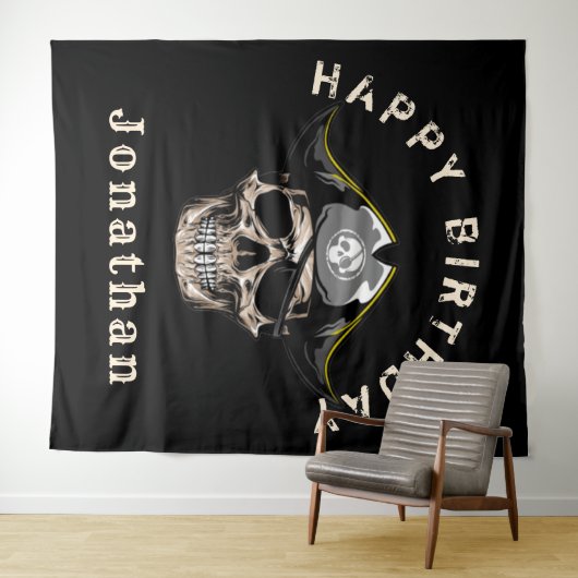 Pirate Skull Wandkleed (In Situ (horizontaal))