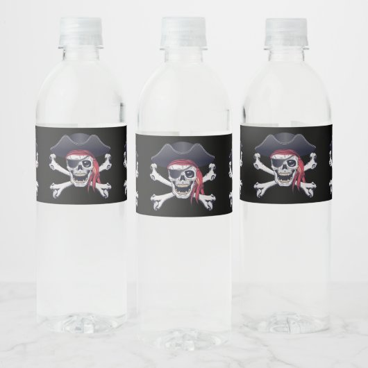 Pirate Skull Waterfles Etiket (Flessen)