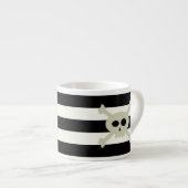 Pirate Skull Zwart-wit Gestreepte Espresso Cup Espresso Kop (Voorkant rechts)