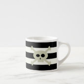 Pirate Skull Zwart-wit Gestreepte Espresso Cup Kop (Rechts)