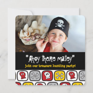 Pirate Skulls & Bones Boy Invitation de fête d'ann