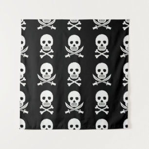 Pirate Skulls Crossbones Naadloos Patroon Wandkleed
