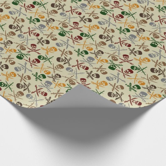 Pirate Skulls met gekruiste zwaarden Cadeaupapier (Hoek)