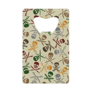 Pirate Skulls met gekruiste zwaarden Kredietkaart Flessenopener