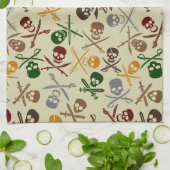 Pirate Skulls met gekruiste zwaarden Theedoek (Gevouwen)