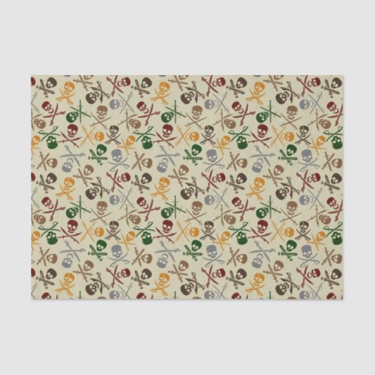 Pirate Skulls met gekruiste zwaarden Tissuepapier (Voorkant)