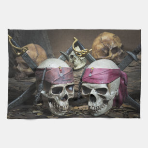 Pirate Skulls serviette de cuisine
