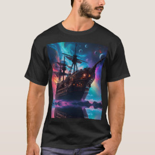 Pirate SpaceShip landt op een andere planeet T-shirt