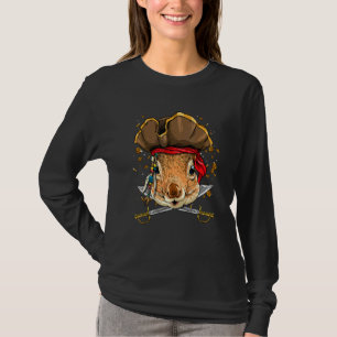 Pirate Squirrel Jolly Roger Halloween Costume Chri T-shirt