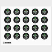 Pirate St Patricks Day Arrrish Leprechaun Boys Man Ronde Sticker (Vel)