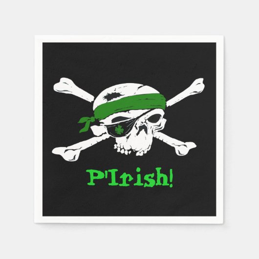 Pirate St Patrick's Day Party Aangepaste papieren Servet (Voorkant)