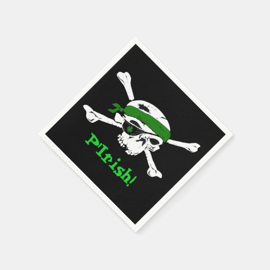 Pirate St Patrick's Day Party Aangepaste papieren Servet (Hoek)