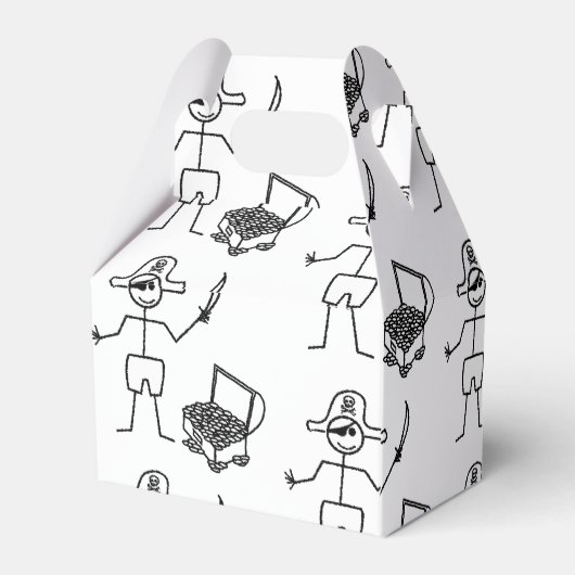 Pirate Stickman met schatkist Bedankdoosjes (Achterkant)