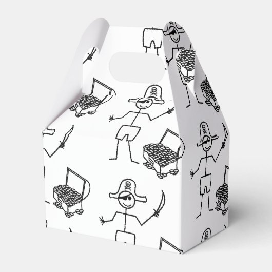 Pirate Stickman met schatkist Bedankdoosjes (Voorkant Zijde)
