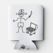 Pirate Stickman met schatkist Blikjeskoeler (Achterkant)