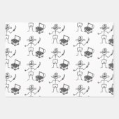 Pirate Stickman met schatkist Inpakpapier Vel (Voorkant 2)