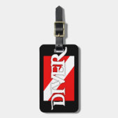 Pirate-stijl duikvlag bagagelabel (Voorkant verticaal)