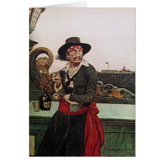 PIRATE SUR LE PONT DU NAVIRE / PIRATES CARTES DU T (Devant)