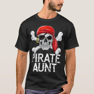 Pirate Tante T shirt Jolly Roger Flag Skull Crossb