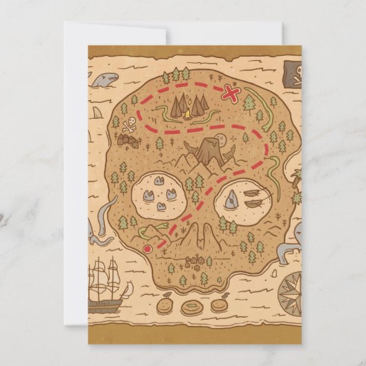 Pirate Thaing Birthday Party Invitation Kaart (Achterkant)