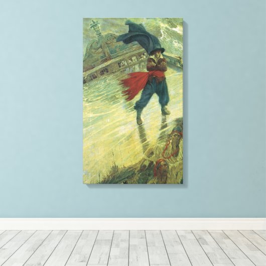  Pirate, The Flying Dutchman van Howard Pyle Canvas Afdruk (Insitu (Houten vloer))