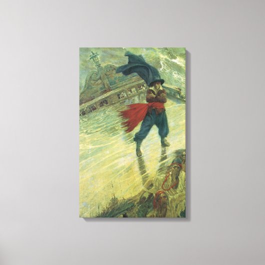  Pirate, The Flying Dutchman van Howard Pyle Canvas Afdruk (Voorkant)