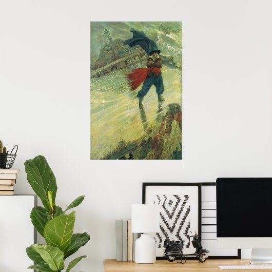 Pirate, The Flying Dutchman van Howard Pyle Poster (Thuiskantoor)