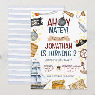 Pirate Theenmaal Birthday Party Kaart
