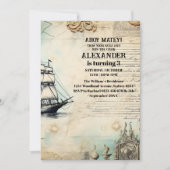 Pirate Theenmaal Birthday Party Kaart (Voorkant)