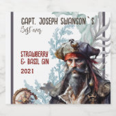 Pirate thema artsy Eten en Drank Label Set Likeurfles Etiket (Enkel label)