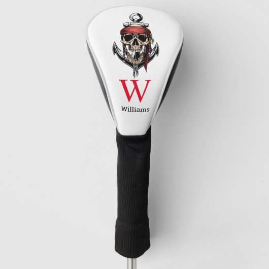 Pirate thema Partij Volwassen nautische schedel Mo Golfheadcover (Voorkant)