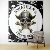 Pirate thema Party Adult Skull.Botten Achtergrond Wandkleed (In situ)
