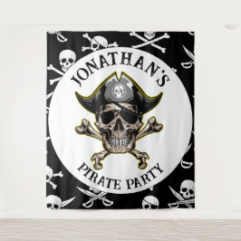 Pirate thema Party Adult Skull.Botten Achtergrond Wandkleed