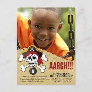 Pirate Thema Party Uitnodiging voor Kinderen Briefkaart