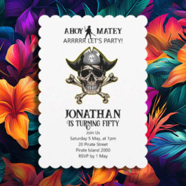Pirate thema Party Volwassen schedel Cross Botten Kaart