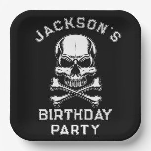 Pirate thema Party Volwassen Schip Schedel Zwart 2 Papieren Bordje